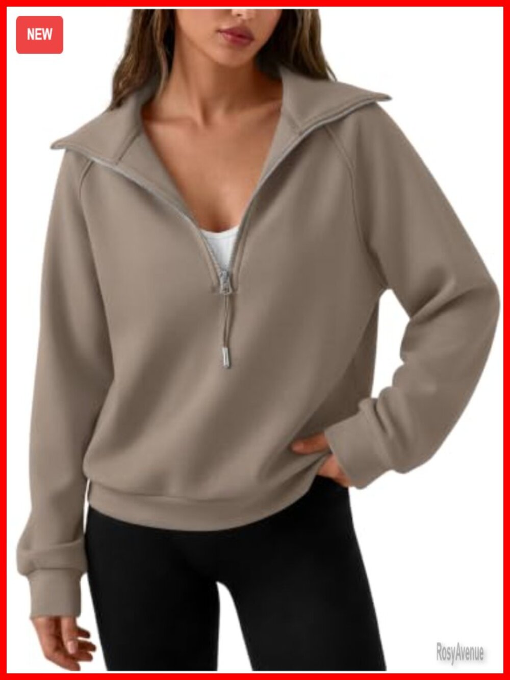 Oversized Cropped Quarter Zip Hoodie Sweatshirt Cozy Pullover